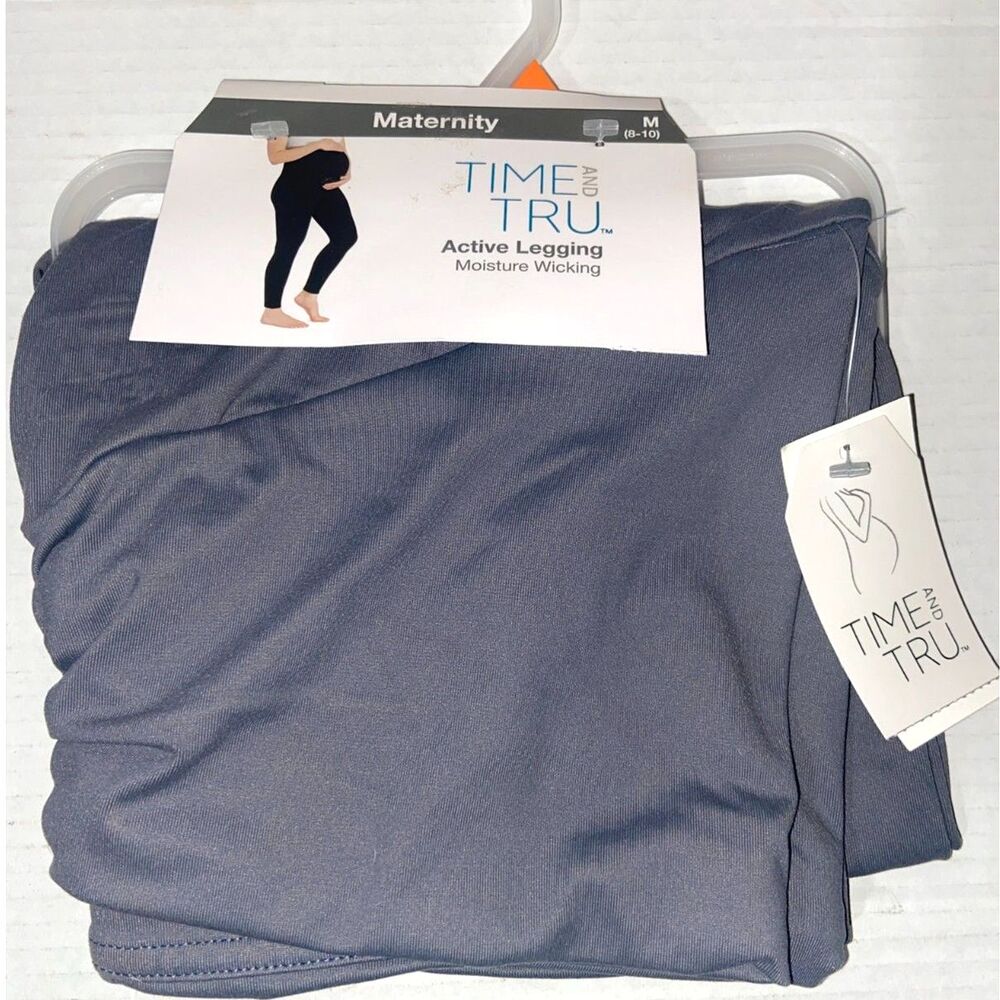Time and Tru Maternity Active Legging Moisture Wicking Size Small M Gray NEW!